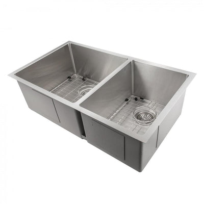 ZLINE Chamonix 33 Inch Undermount Double Bowl Sink in Stainless Steel (SR60D-33)