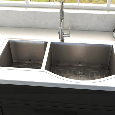 ZLINE Cortina 33 Inch Undermount Double Bowl Sink in Stainless Steel (SC70D-33)