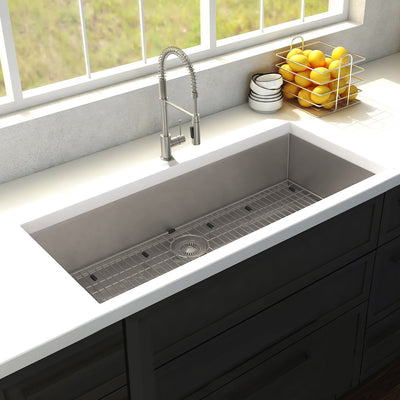 ZLINE Meribel 36 Inch Undermount Single Bowl Sink in DuraSnow® Stainless Steel (SRS-36S)