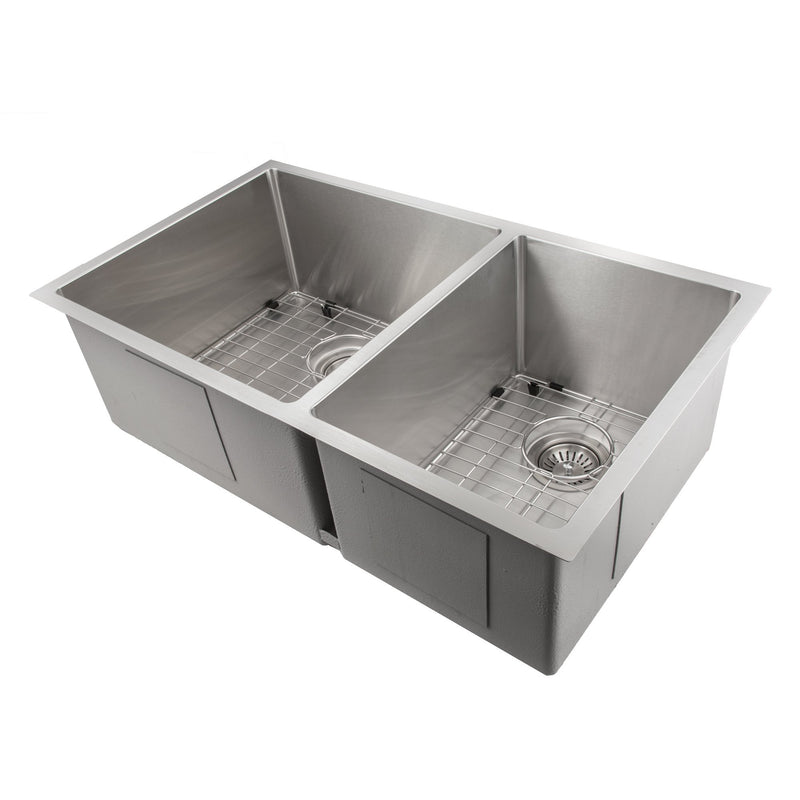 ZLINE Chamonix 36 Inch Undermount Double Bowl Sink in Stainless Steel (SR60D-36)