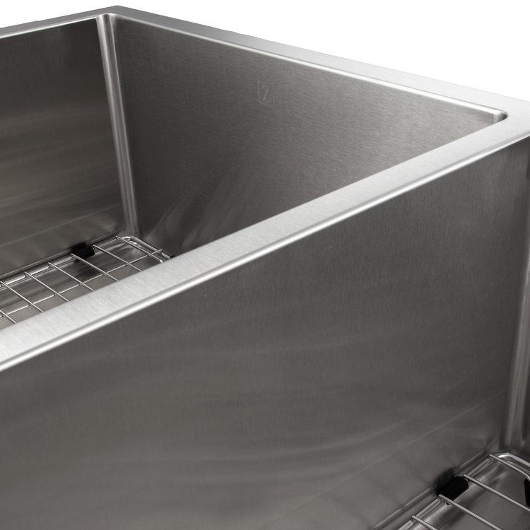 ZLINE Chamonix 36 Inch Undermount Double Bowl Sink in Stainless Steel (SR60D-36)