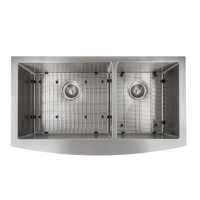 ZLINE Courchevel Farmhouse 36 Inch Undermount Double Bowl Sink in Stainless Steel (SA60D-36)