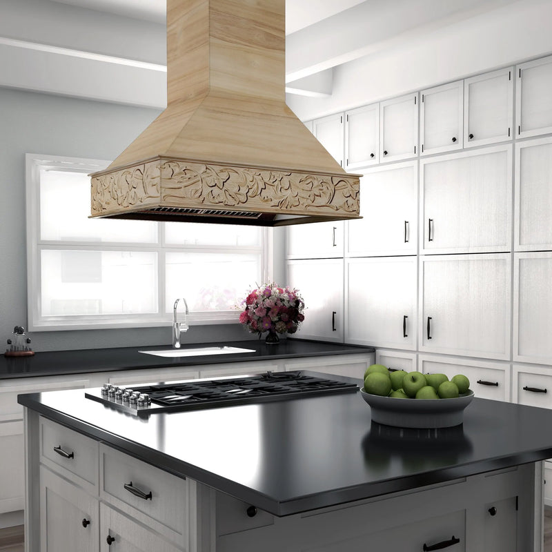 ZLINE 36" Unfinished Wooden Island Mount Range Hood (9373UF-36)