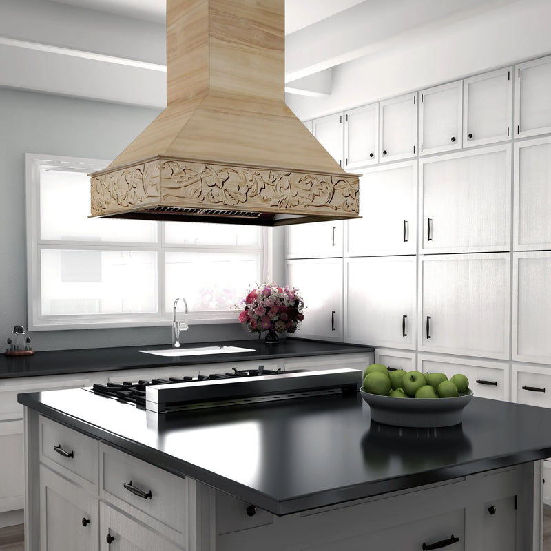 ZLINE 36" Unfinished Wooden Island Mount Range Hood (9373UF-36)