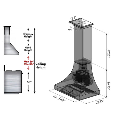 ZLINE Designer Series ZLINE DuraSnow Stainless Steel® Wall Range Hood (8632S)