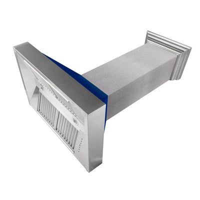 ZLINE Ducted ZLINE DuraSnow Stainless Steel® Range Hood with Blue Gloss Shell (8654BG)