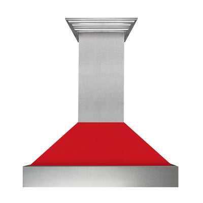 ZLINE Ducted ZLINE DuraSnow Stainless Steel® Range Hood with Red Matte Shell (8654RM)
