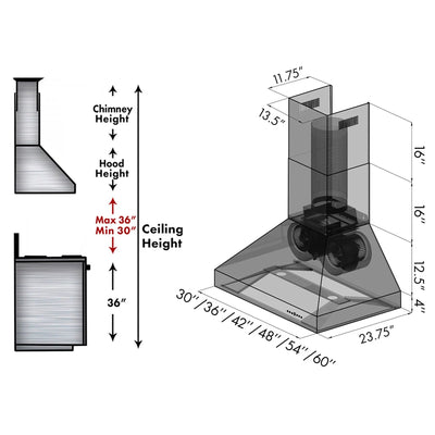 ZLINE Convertible Outdoor Wall Mount Range Hood in Outdoor Approved Stainless Steel (667-304)