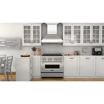 ZLINE Professional Convertible Vent Wall Mount Range Hood in Stainless Steel with Crown Molding (587CRN)