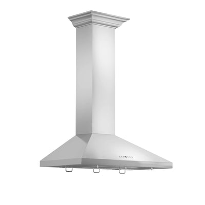 ZLINE Convertible Vent Wall Mount Range Hood in Stainless Steel with Crown Molding (KL2CRN)